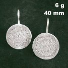 Fine Silver Earrings Sterling 925 Jewelry 6g Tribal Sun Round Hook 23829