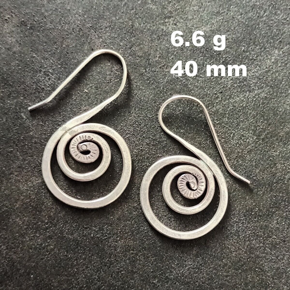 FINE SILVER EARRINGS NO STONES CRAFT VINTAGE DANGLES 6g SPIRAL HOOK #REE27