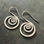 FINE SILVER EARRINGS NO STONES CRAFT VINTAGE DANGLES 6g SPIRAL HOOK #REE27