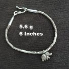 FINE SILVER BRACELET 999 TRIBAL CRAFT VINTAGE 5g BEAD ELEPHANT CHARM #37