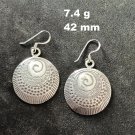 FINE SILVER EARRINGS NO STONES CRAFT VINTAGE DANGLES 7g ROUND HALO #REE28