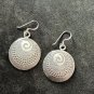 FINE SILVER EARRINGS NO STONES CRAFT VINTAGE DANGLES 7g ROUND HALO #REE28