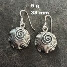 FINE SILVER EARRINGS NO STONES CRAFT VINTAGE DANGLES 5g FILIGREE SHELL #REE29