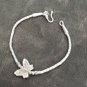 FINE SILVER BRACELET 999 TRIBAL CRAFT VINTAGE 5.2g BUTTERFLY BEAD THIN #46
