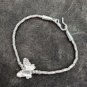 FINE SILVER BRACELET 999 TRIBAL CRAFT VINTAGE 5g  BUTTERFLY BEAD THIN #45
