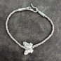 FINE SILVER BRACELET 999 TRIBAL CRAFT VINTAGE 5g  BUTTERFLY BEAD THIN #45