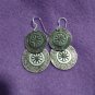 Fine Silver Earrings Sterling 925 Jewelry 8g Double Vintage Round Charms L1724
