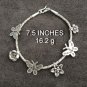 FINE SILVER BRACELET 999 TRIBAL CRAFT VINTAGE 16g FUNNY NATURE CHARMS BAND #63