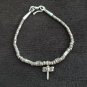 FINE SILVER BRACELET 999 TRIBAL CRAFT VINTAGE 6g BEAD DRAGONFLY CHARMS #39