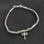 FINE SILVER BRACELET 999 TRIBAL CRAFT VINTAGE 6g BEAD DRAGONFLY CHARMS #39