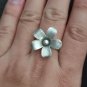 FINE SILVER RINGS 925 ADJUSTABLE FREE SIZE VINTAGE CRAFT 6 g LILY #016
