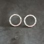 Fine Silver Earrings Sterling 925 Dangle 5g STUD Hammered round ring 24120
