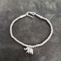 FINE SILVER BRACELET 999 TRIBAL CRAFT VINTAGE 7.4g  ELEPHANT CHARMS BEAD #44