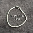 FINE SILVER BRACELET 999 TRIBAL CRAFT VINTAGE 3.9g  MINIMAL BEAD THIN #47