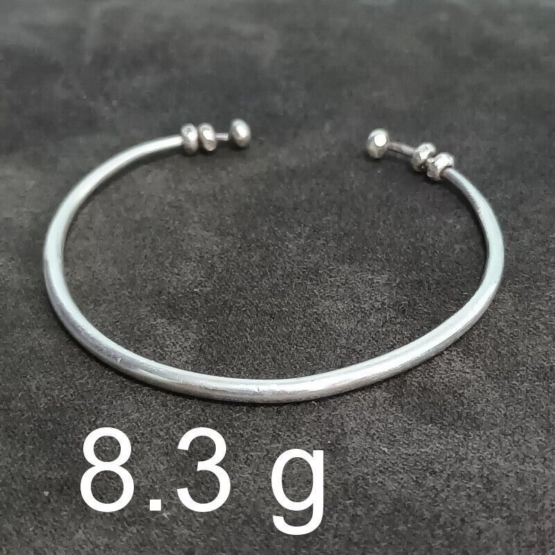 FINE Silver Bangle Bracelet 925 CRAFT Triba 8g JEWELRY VINTAGE TWIST #20