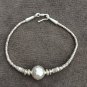 FINE SILVER BRACELET 999 TRIBAL CRAFT VINTAGE 9.8g HAMMERED BALL BEAD BAND #61