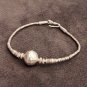FINE SILVER BRACELET 999 TRIBAL CRAFT VINTAGE 9.8g HAMMERED BALL BEAD BAND #61