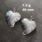 FINE SILVER EARRINGS NO STONES CRAFT VINTAGE DANGLES 7g FANCY HEART #REE21