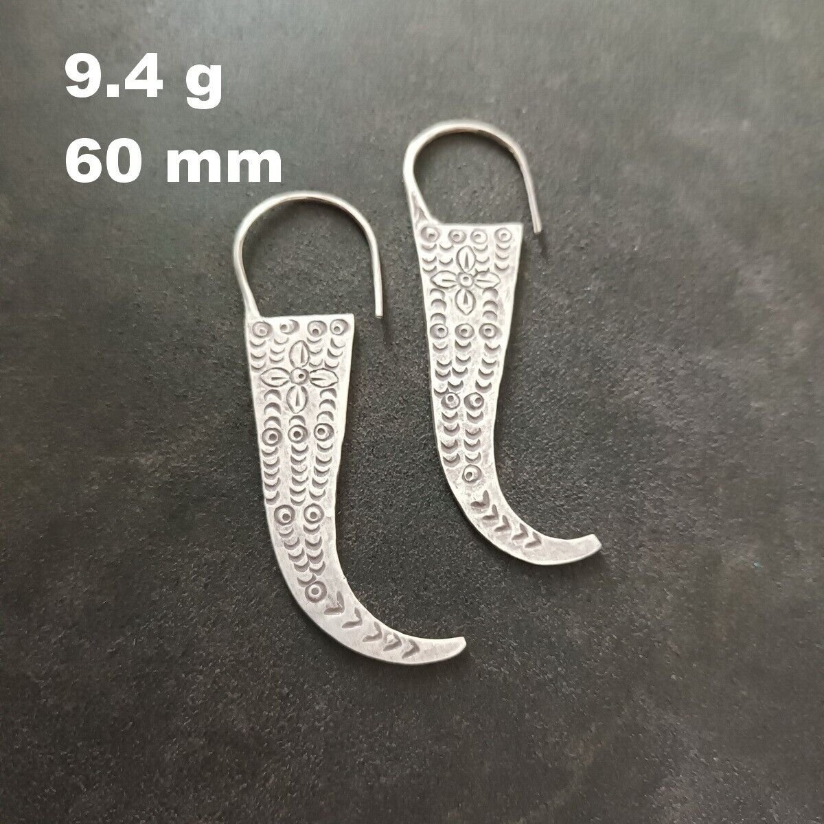 FINE SILVER EARRINGS NO STONES CRAFT VINTAGE DANGLES 9g FLAT HOOK #REE20