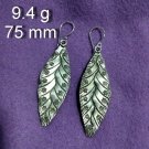 Fine Silver Earrings Sterling 925 Jewelry 9g Snow Flakes Engraved Leaf L1703