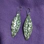 Fine Silver Earrings Sterling 925 Jewelry 9g Snow Flakes Engraved Leaf L1703