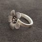 FINE SILVER RINGS NO STONE CRAFT VINTAGE FREE SIZE ADJUSTABLE 6 g COSMOS 32A1A1