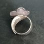 FINE SOLID SILVER RING ADJUSTABLE SIZE VINTAGE 7g PRIM ROSE BAND #RR032