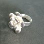 FINE SOLID SILVER RING ADJUSTABLE SIZE VINTAGE 10g 3D LUXUARY ROSE BAND #RR044