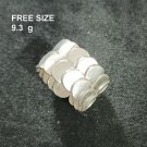 FINE SOLID SILVER RING FIXED SIZE VINTAGE 9g DOUBLE ROW SCALES  BAND #RR095