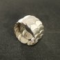 FINE SOLID SILVER RING FIXED SIZE VINTAGE 9g DOUBLE ROW SCALES BAND #RR095