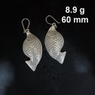 FINE SILVER EARRINGS CRAFT VINTAGE DANGLES 8g Refined funny fish #RE268