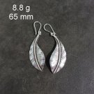 FINE SILVER EARRINGS CRAFT VINTAGE DANGLES 8g Rustic leaf Romance #RE212