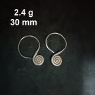 FINE SILVER EARRINGS CRAFT VINTAGE WOMEN DANGLES 2g Bohemian Spiral #RE158