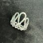 FINE SOLID SILVER RING ADJUSTABLE SIZE VINTAGE 5g FANCY WAVE LINE #RR043