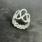 FINE SOLID SILVER RING ADJUSTABLE SIZE VINTAGE 5g FANCY WAVE LINE #RR043