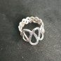 FINE SOLID SILVER RING ADJUSTABLE SIZE VINTAGE 5g FANCY WAVE LINE #RR043