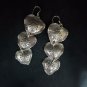 FINE SILVER EARRINGS CRAFT VINTAGE DANGLES 9g Triple Geometric hearts #RE169