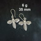 FINE SILVER EARRINGS CRAFT VINTAGE DANGLES 6g Nature’s Embrace Bee #RE303