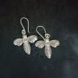FINE SILVER EARRINGS CRAFT VINTAGE DANGLES 6g Nature’s Embrace Bee #RE303