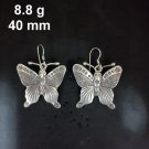 FINE SILVER EARRINGS CRAFT VINTAGE DANGLES 8g Celestial Glow butterfly #RE252