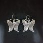 FINE SILVER EARRINGS CRAFT VINTAGE DANGLES 8g Celestial Glow butterfly #RE252