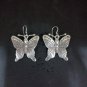 FINE SILVER EARRINGS CRAFT VINTAGE DANGLES 8g Celestial Glow butterfly #RE252