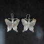 FINE SILVER EARRINGS CRAFT VINTAGE DANGLES 8g Celestial Glow butterfly #RE252
