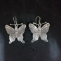 FINE SILVER EARRINGS CRAFT VINTAGE DANGLES 8g Celestial Glow butterfly #RE252