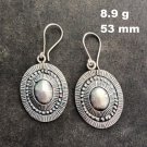 FINE SILVER EARRINGS NO STONE CRAFT VINTAGE DANGLES 8g GOTHIC OVAL #RE061