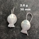 FINE SILVER EARRINGS NO STONE CRAFT VINTAGE DANGLES 2g MINIMAL FISH #RE068