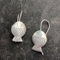 FINE SILVER EARRINGS NO STONE CRAFT VINTAGE DANGLES 2g MINIMAL FISH #RE068