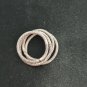 FINE SOLID SILVER RING ADJUSTABLE SIZE VINTAGE 5g QUAD 4 serrated RINGS #RR021