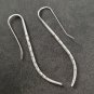 FINE SILVER EARRINGS CRAFT VINTAGE WOMEN DANGLES 6g LONG HOOK #REE82
