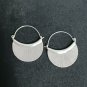 FINE SILVER EARRINGS NO STONE CRAFT VINTAGE DANGLES 13g HUGGIE BIG CURVE #RE072